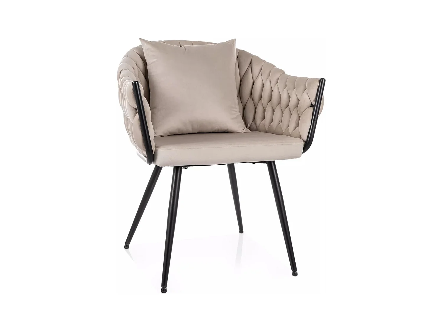 Chaise Nuvo/Velours et Métal/Beige