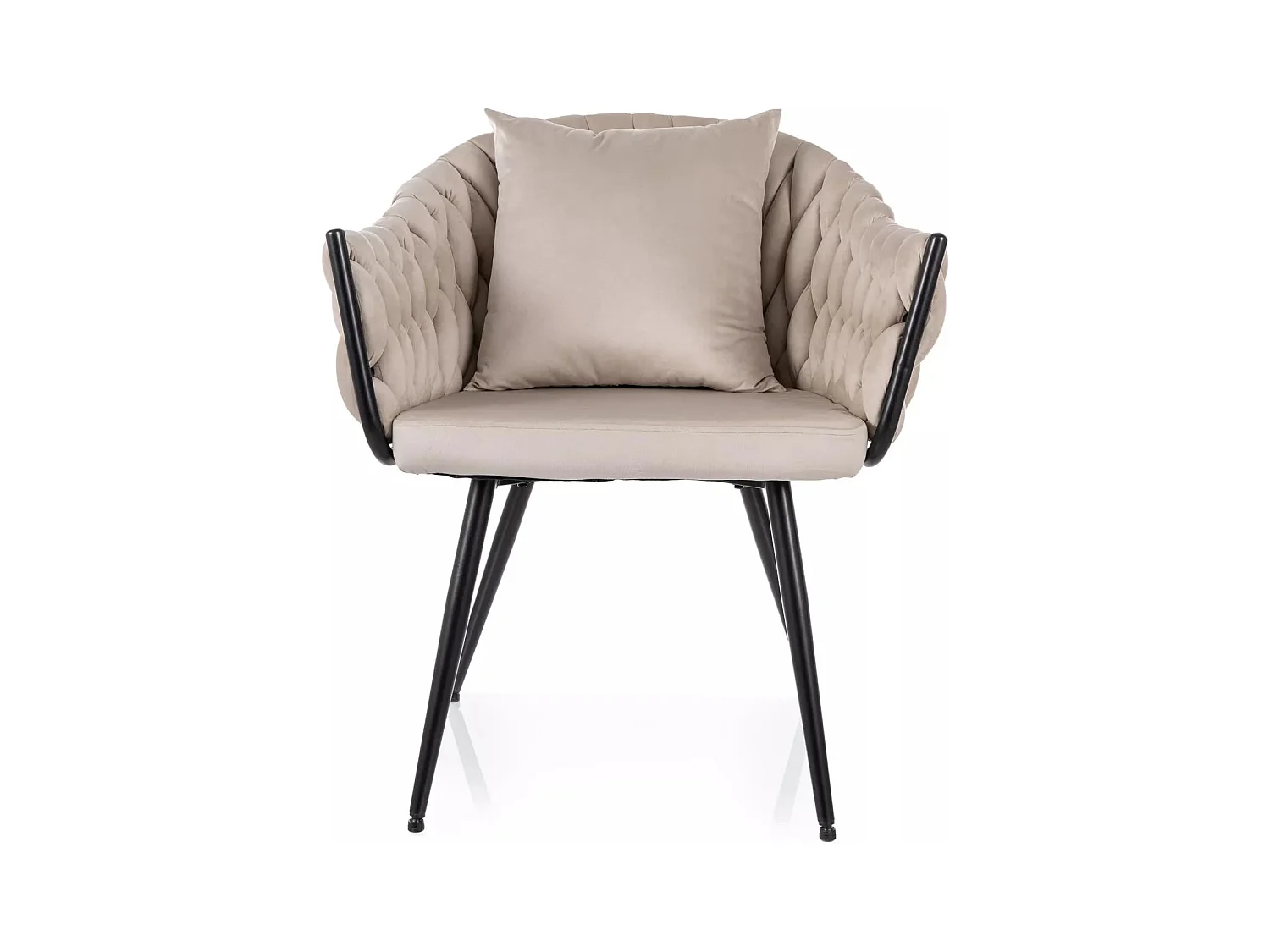 Chaise Nuvo/Velours et Métal/Beige