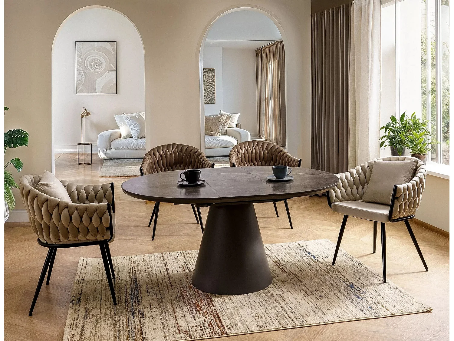 Sedia Nuvo/Velluto e Metallo/Beige