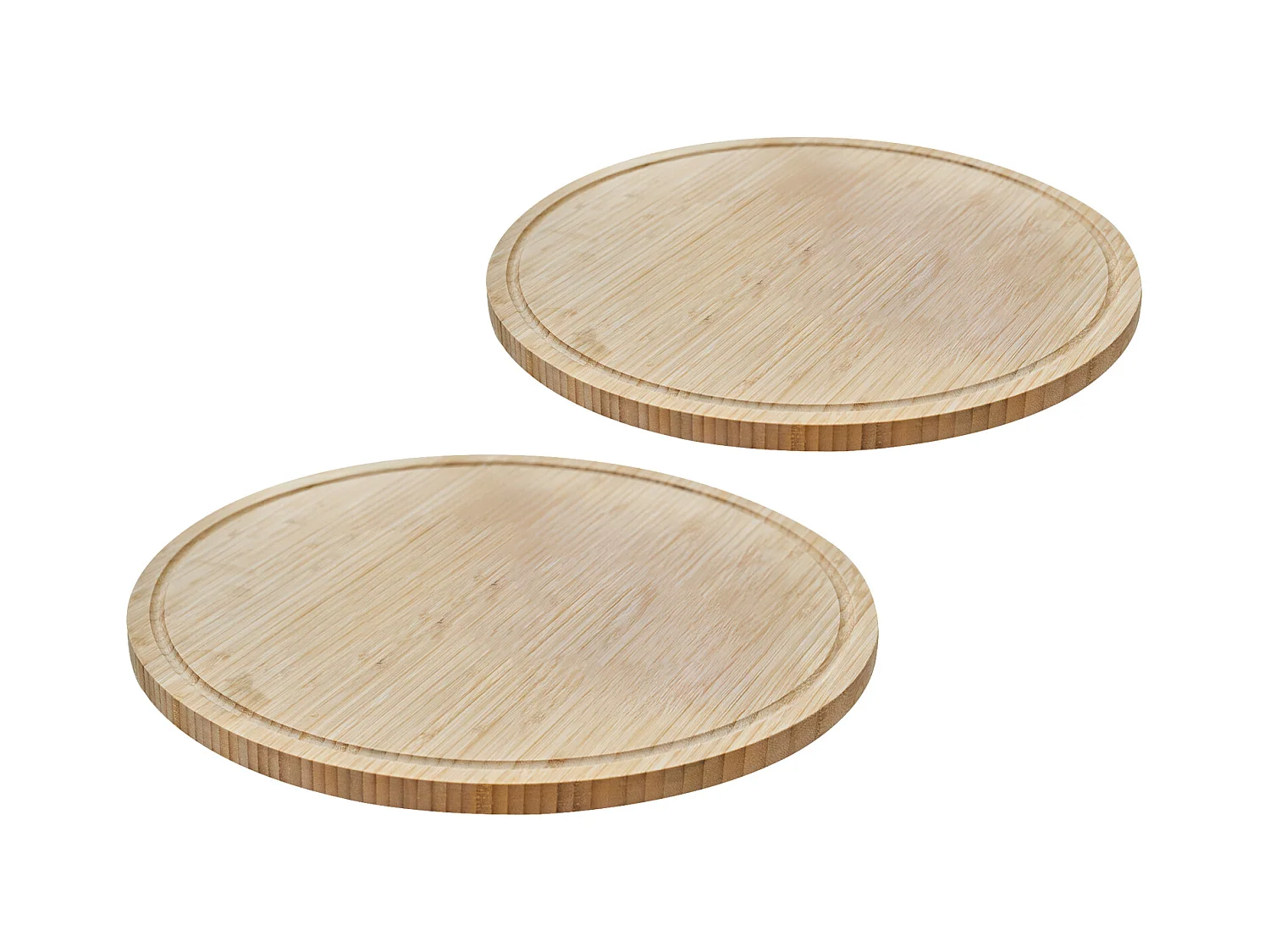 SVITA LUIGI Plateau en bambou 2 pièces, planche à découper, planche de cuisine, assiette de service, rainure à jus