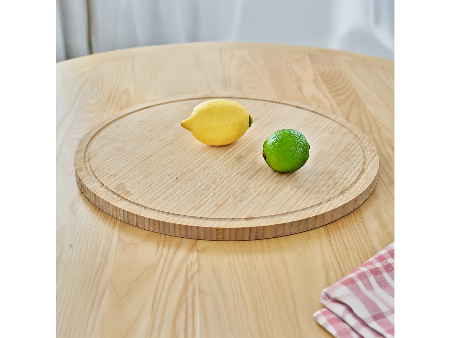 SVITA LUIGI Plateau en bambou 2 pièces, planche à découper, planche de cuisine, assiette de service, rainure à jus