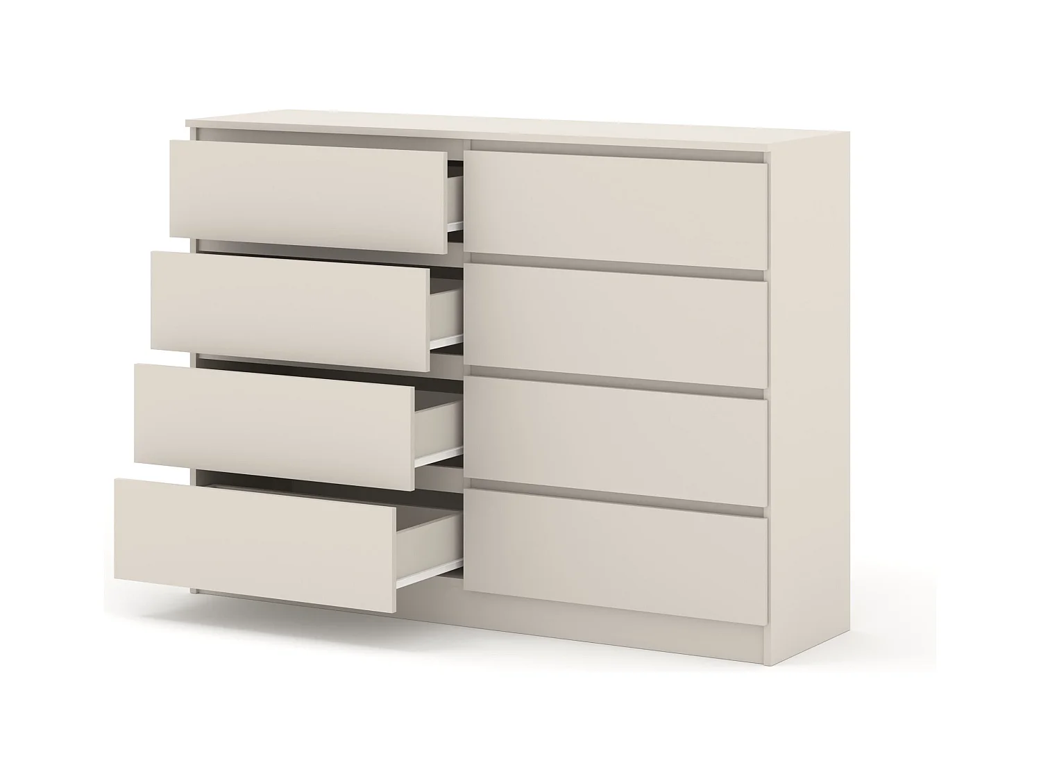 Commode MAJA S8 140 cm cachemire – 8 tiroirs