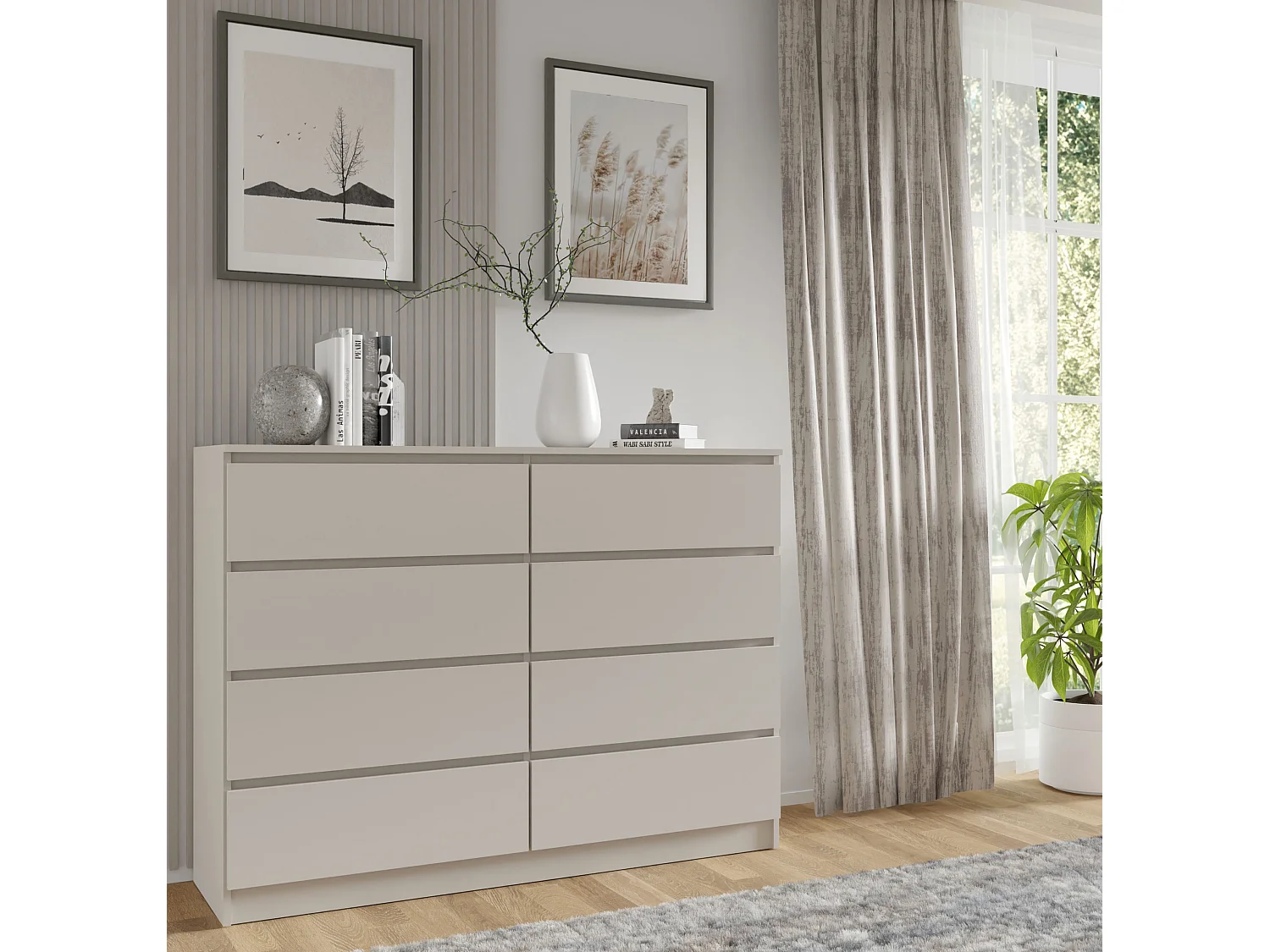 Dressoir MAJA S8 140 cm cashmere – 8 lades