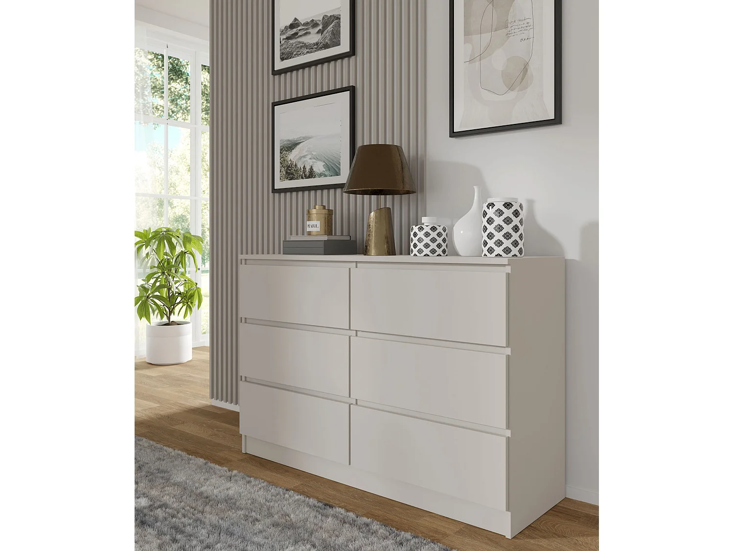 Cómoda MAJA S6 120 cm color cashmere – 6 cajones