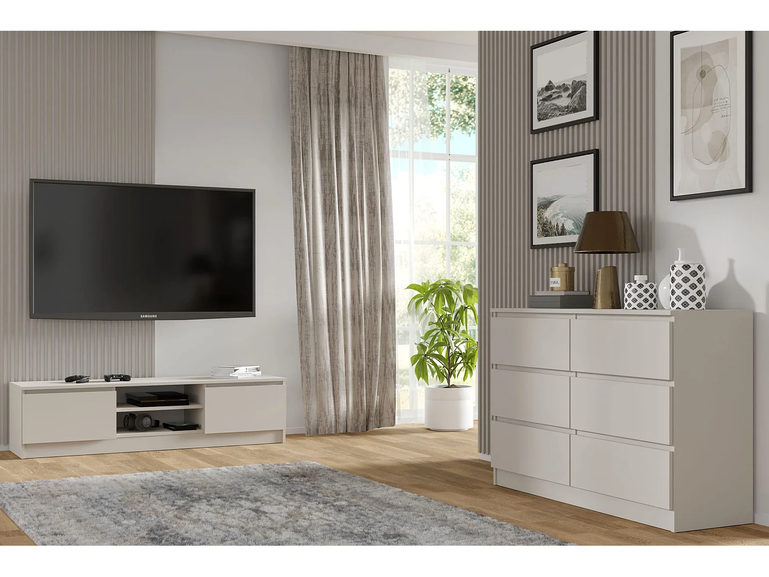 Cómoda MAJA S6 120 cm color cashmere – 6 cajones