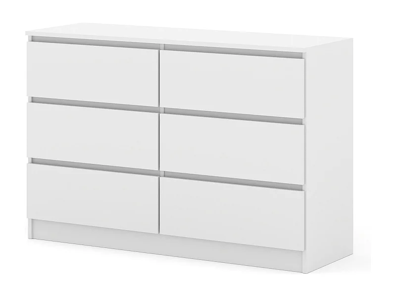Comò MAJA S6 120 cm bianco opaco – 6 cassetti