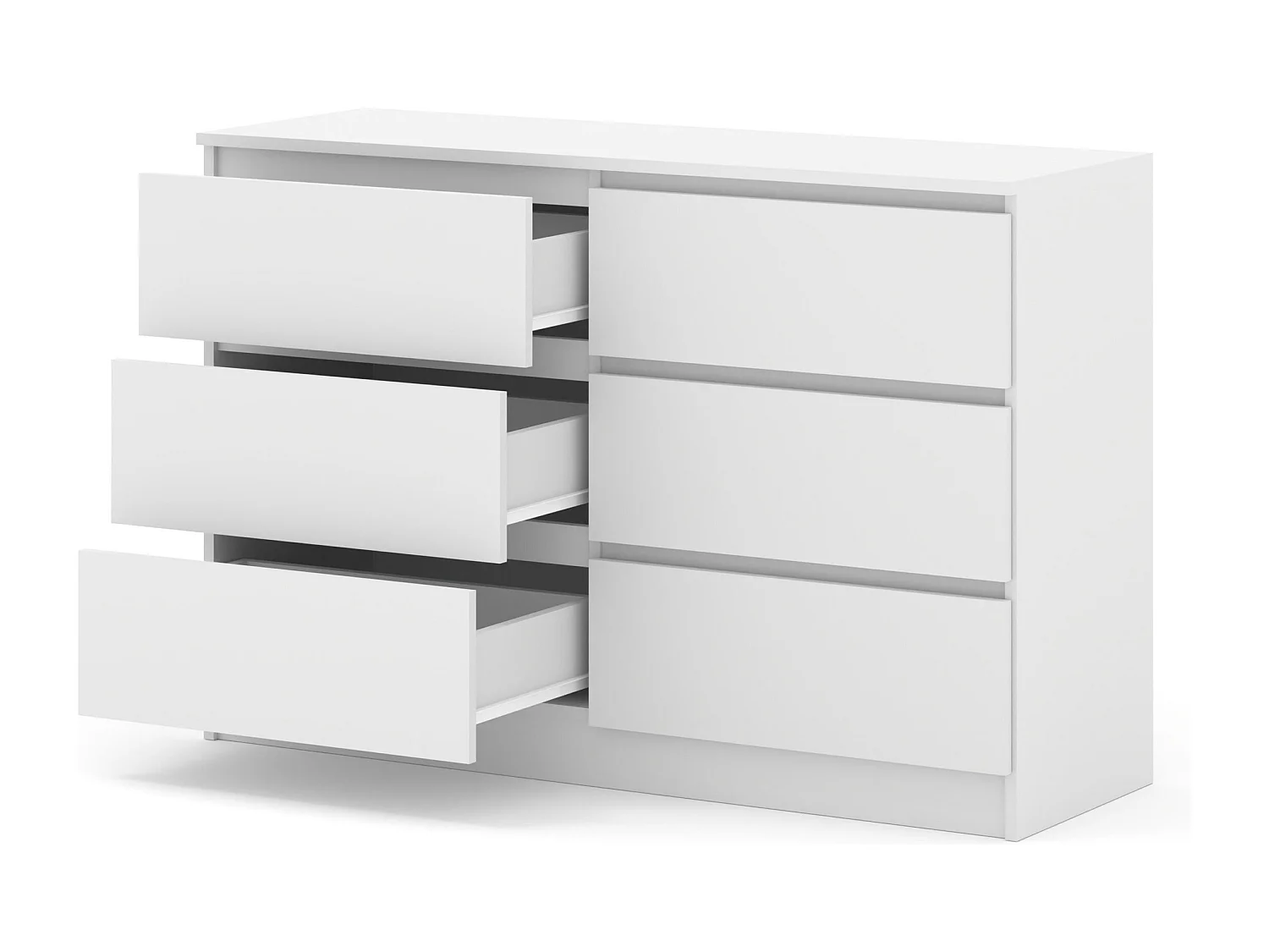 Cómoda MAJA S6 120 cm blanco mate – 6 cajones