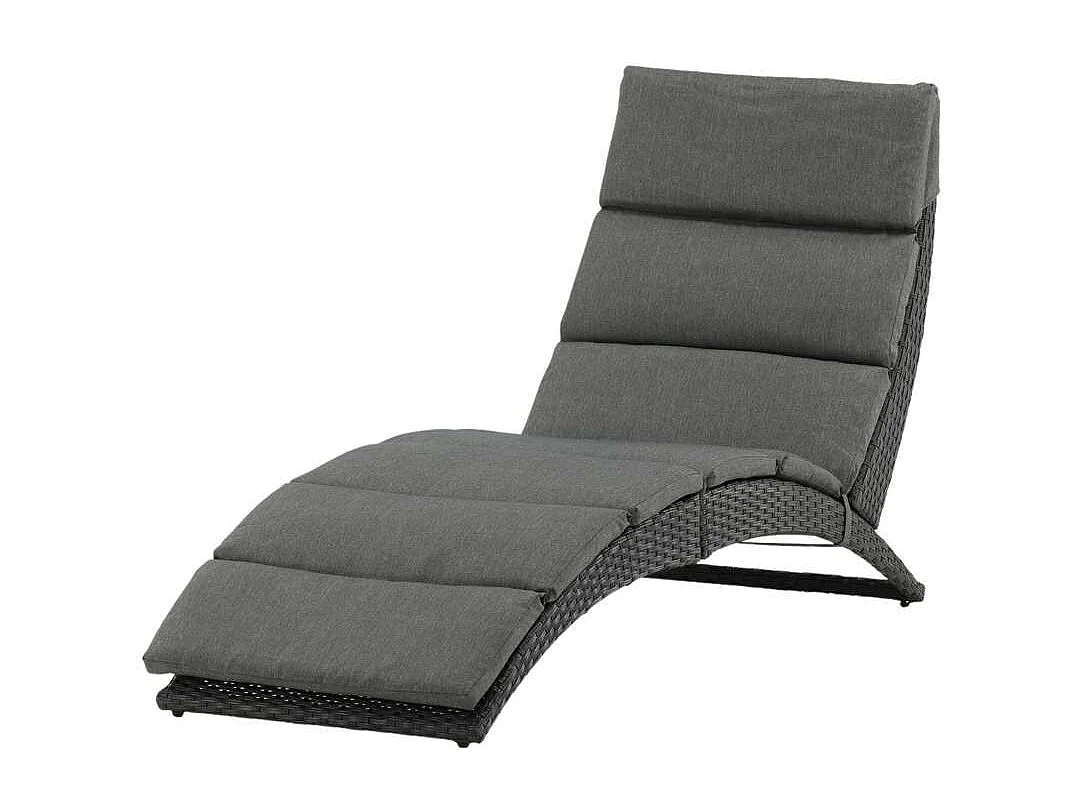 Chaise Longue "Archie" 158cm Noir