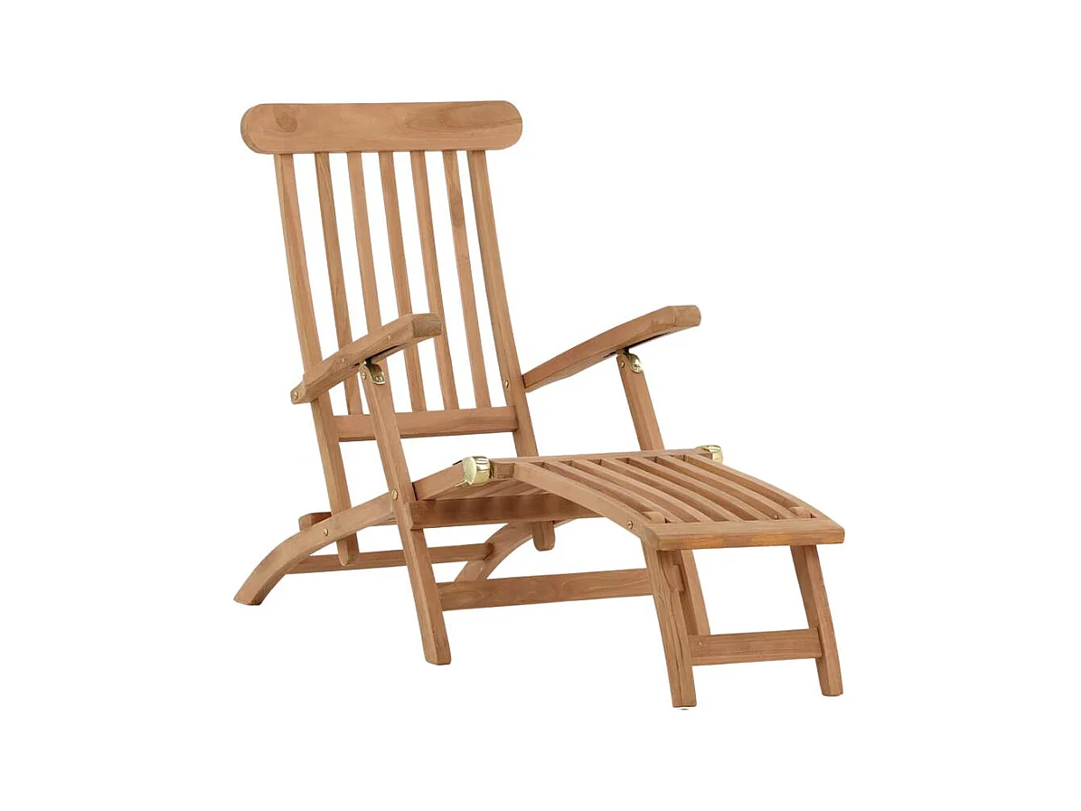 Chaise Longue en Bois de Teck "Kenya" 150cm Naturel