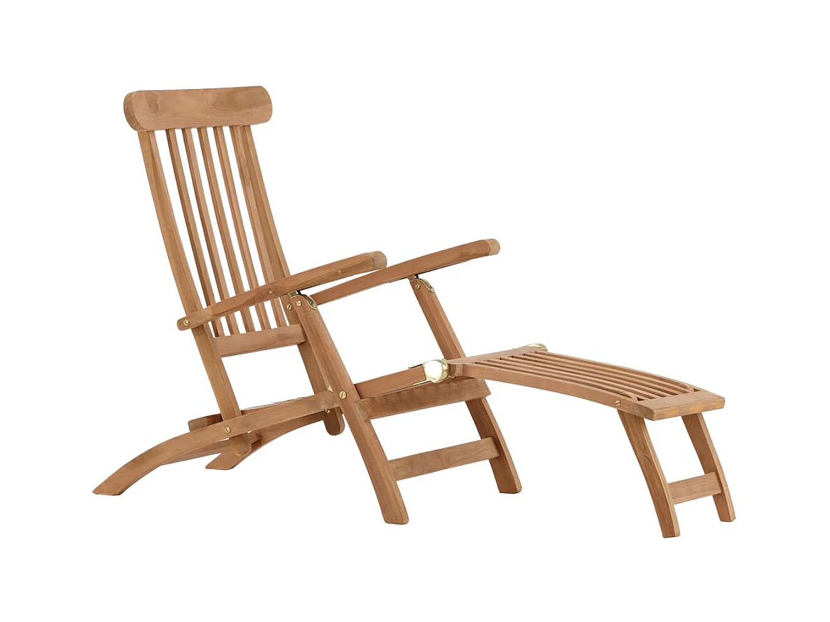 Chaise Longue en Bois de Teck "Kenya" 150cm Naturel