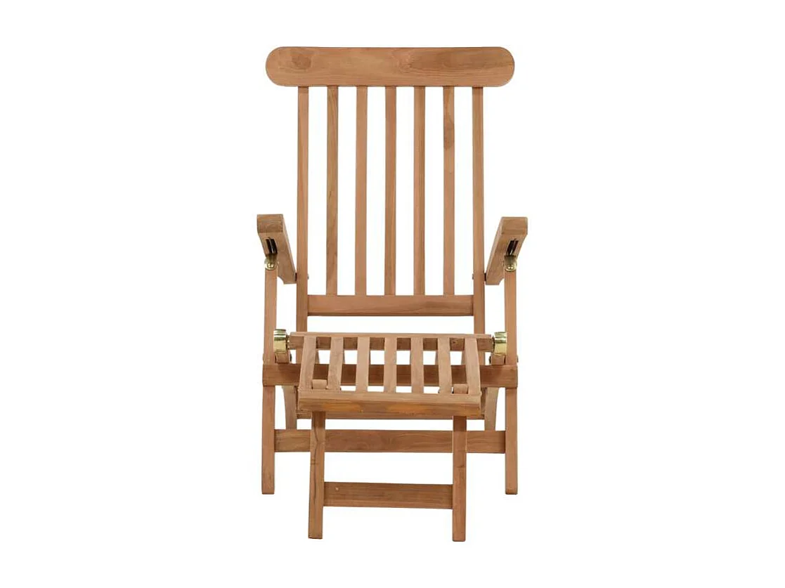 Chaise Longue en Bois de Teck "Kenya" 150cm Naturel