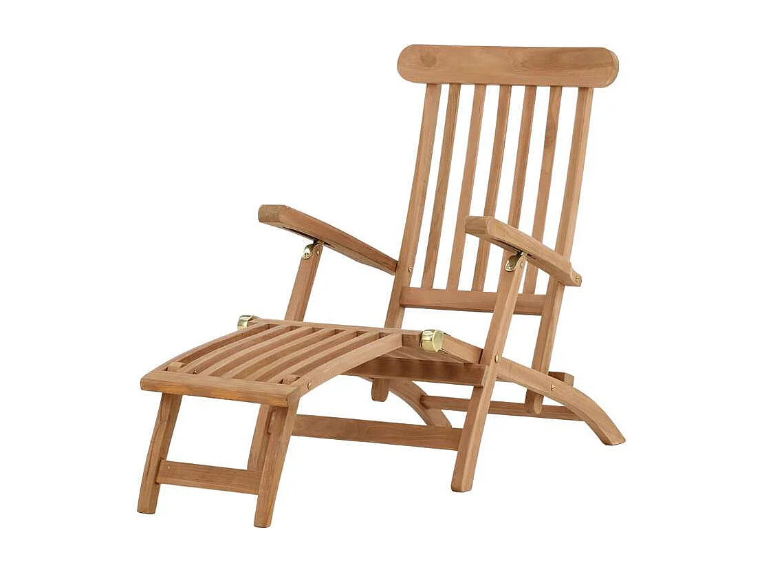 Chaise Longue en Bois de Teck "Kenya" 150cm Naturel