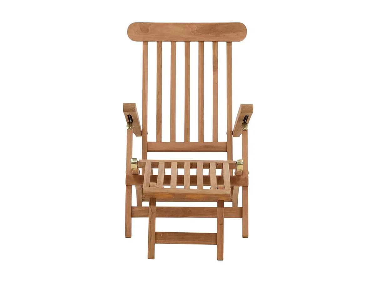 Chaise Longue en Bois de Teck "Kenya" 150cm Naturel