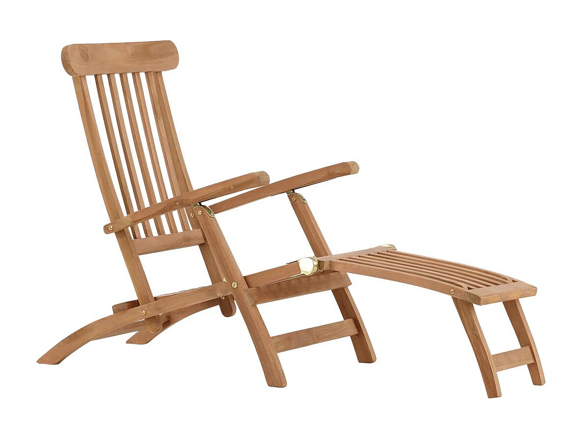 Chaise Longue en Bois de Teck "Kenya" 150cm Naturel