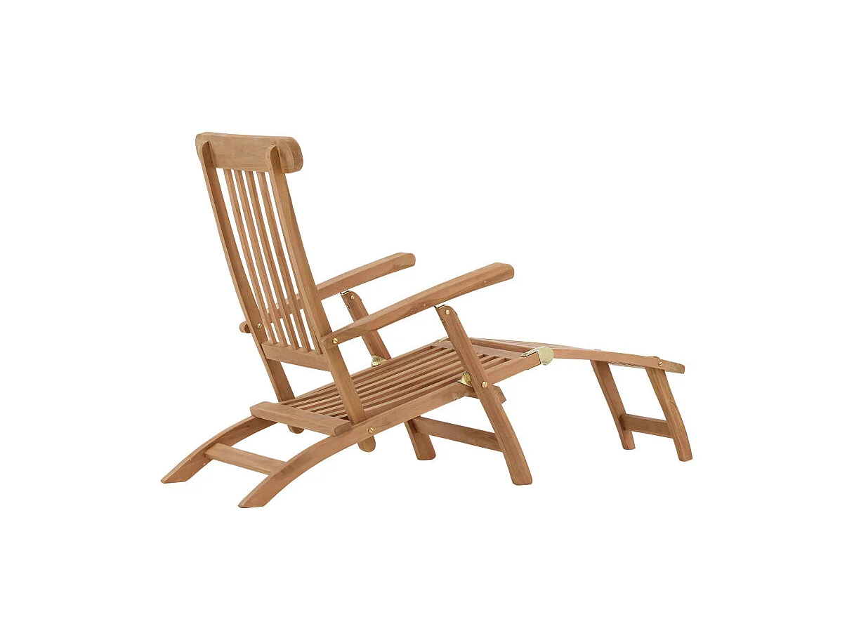 Chaise Longue en Bois de Teck "Kenya" 150cm Naturel