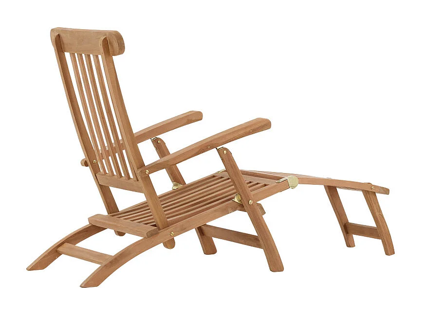 Chaise Longue en Bois de Teck "Kenya" 150cm Naturel
