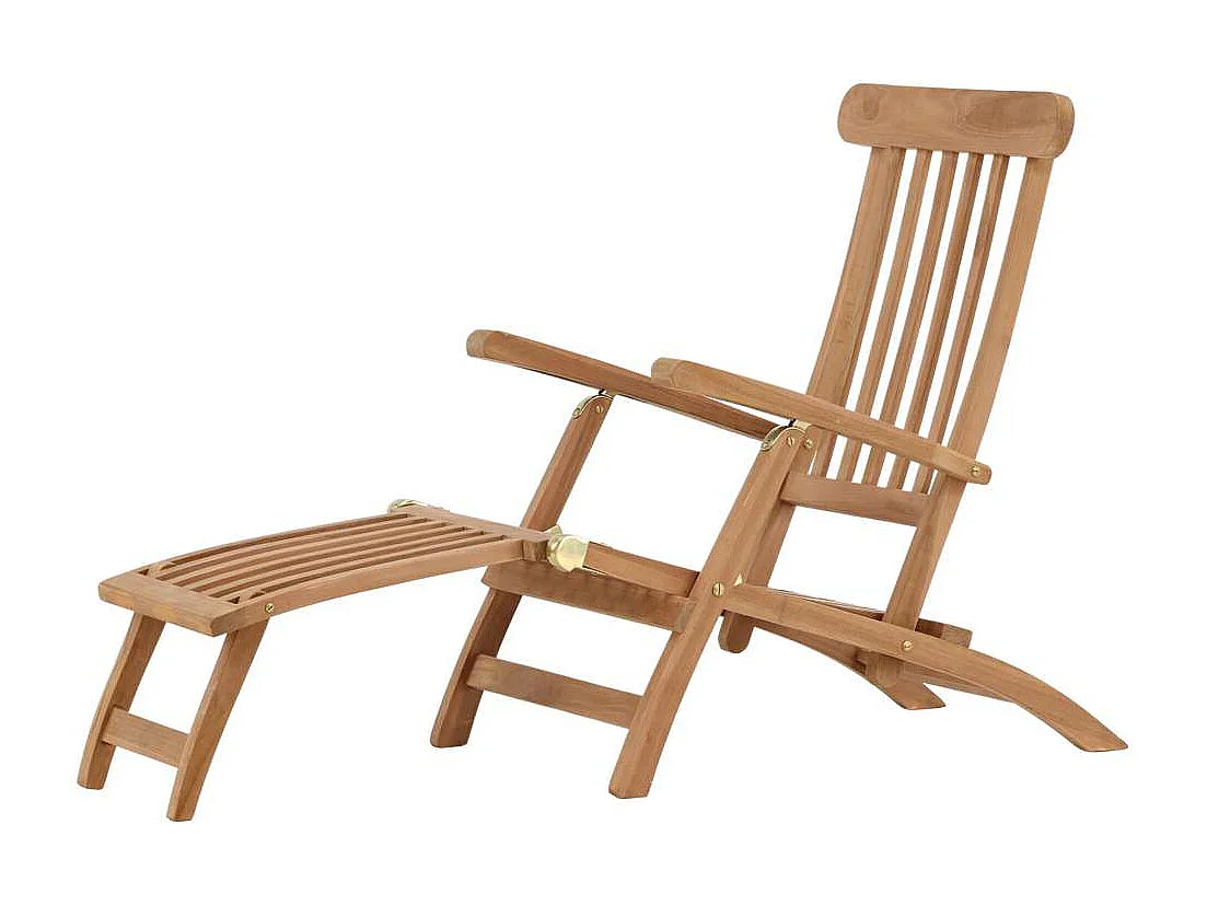 Chaise Longue en Bois de Teck "Kenya" 150cm Naturel