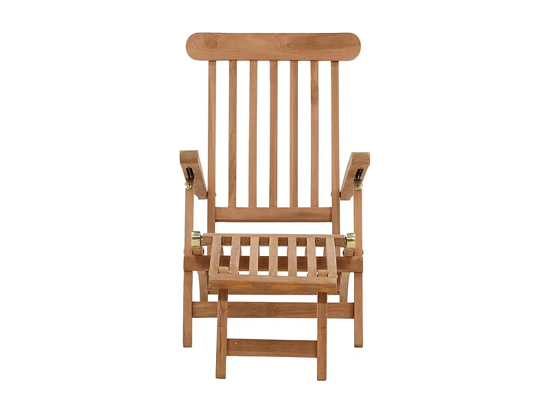 Chaise Longue en Bois de Teck "Kenya" 150cm Naturel