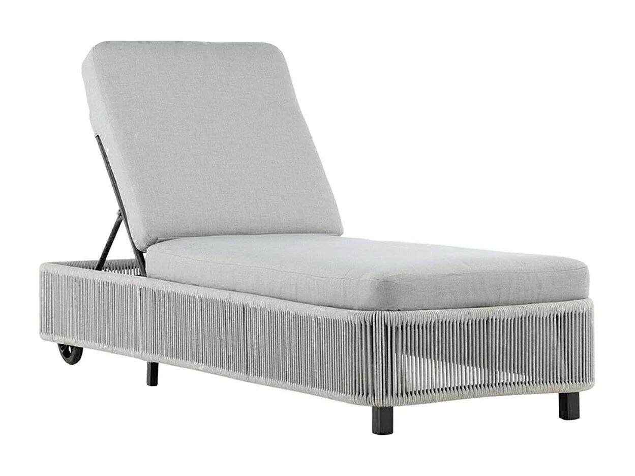 Transat à Roulettes "Virya" 205cm Noir & Gris