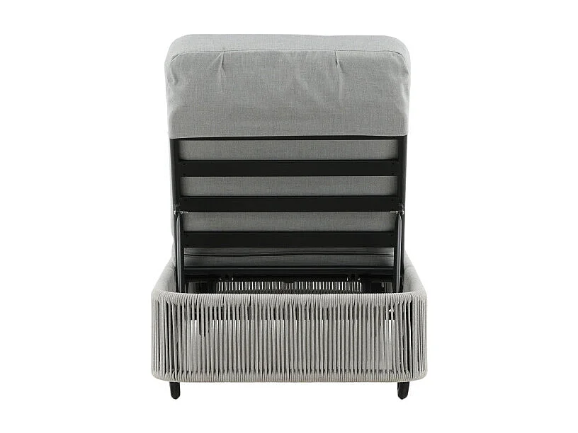 Transat à Roulettes "Virya" 205cm Noir & Gris