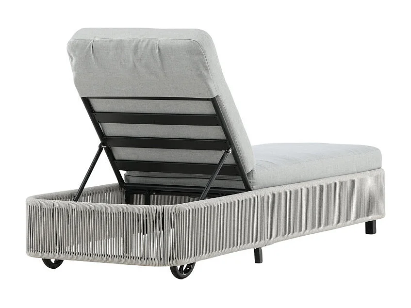 Transat à Roulettes "Virya" 205cm Noir & Gris