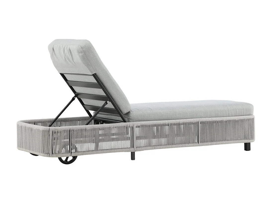 Transat à Roulettes "Virya" 205cm Noir & Gris