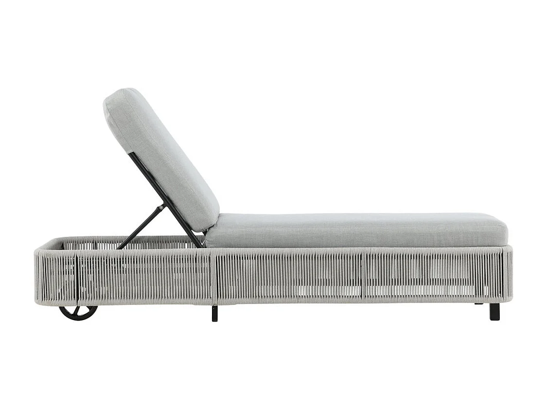 Transat à Roulettes "Virya" 205cm Noir & Gris