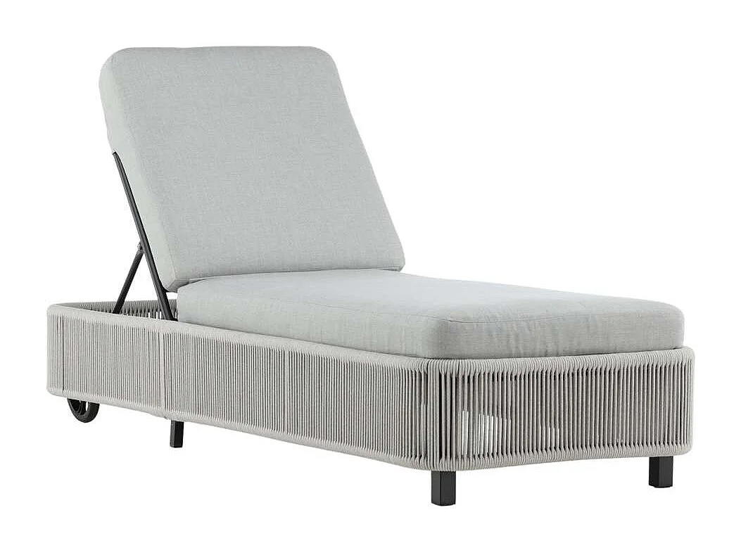 Transat à Roulettes "Virya" 205cm Noir & Gris