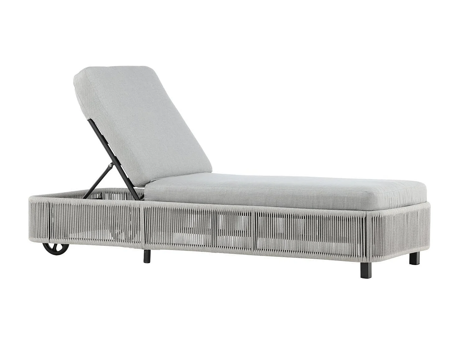 Virya chaise longue gris, noir.