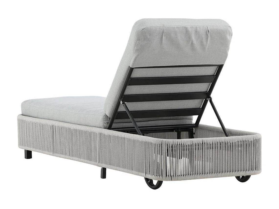 Virya chaise longue gris, noir.