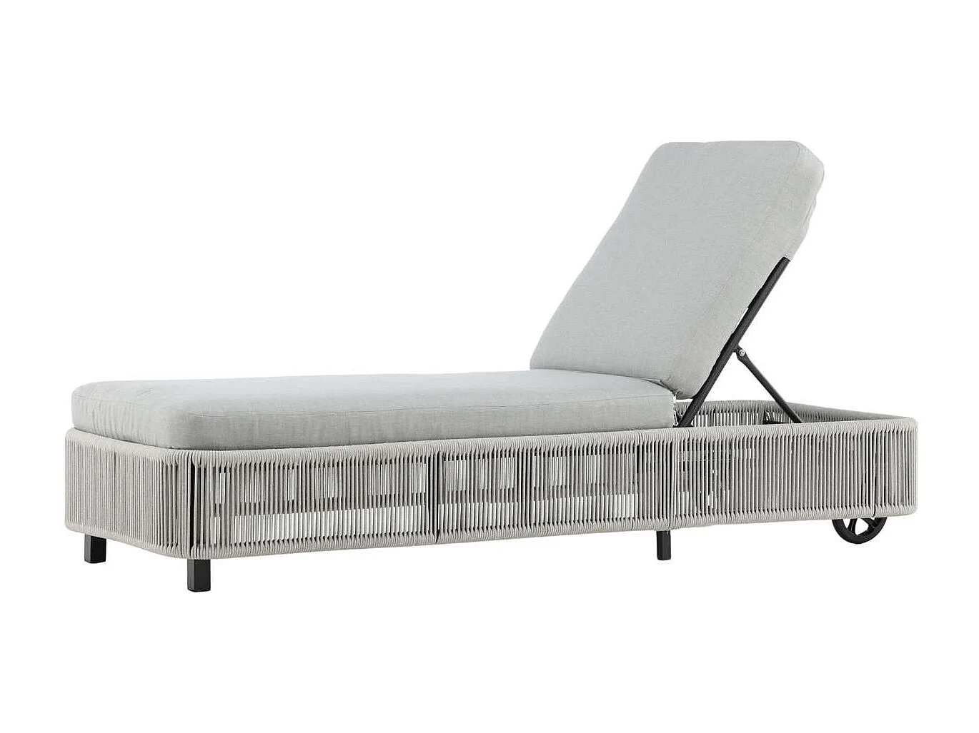 Virya chaise longue gris, noir.