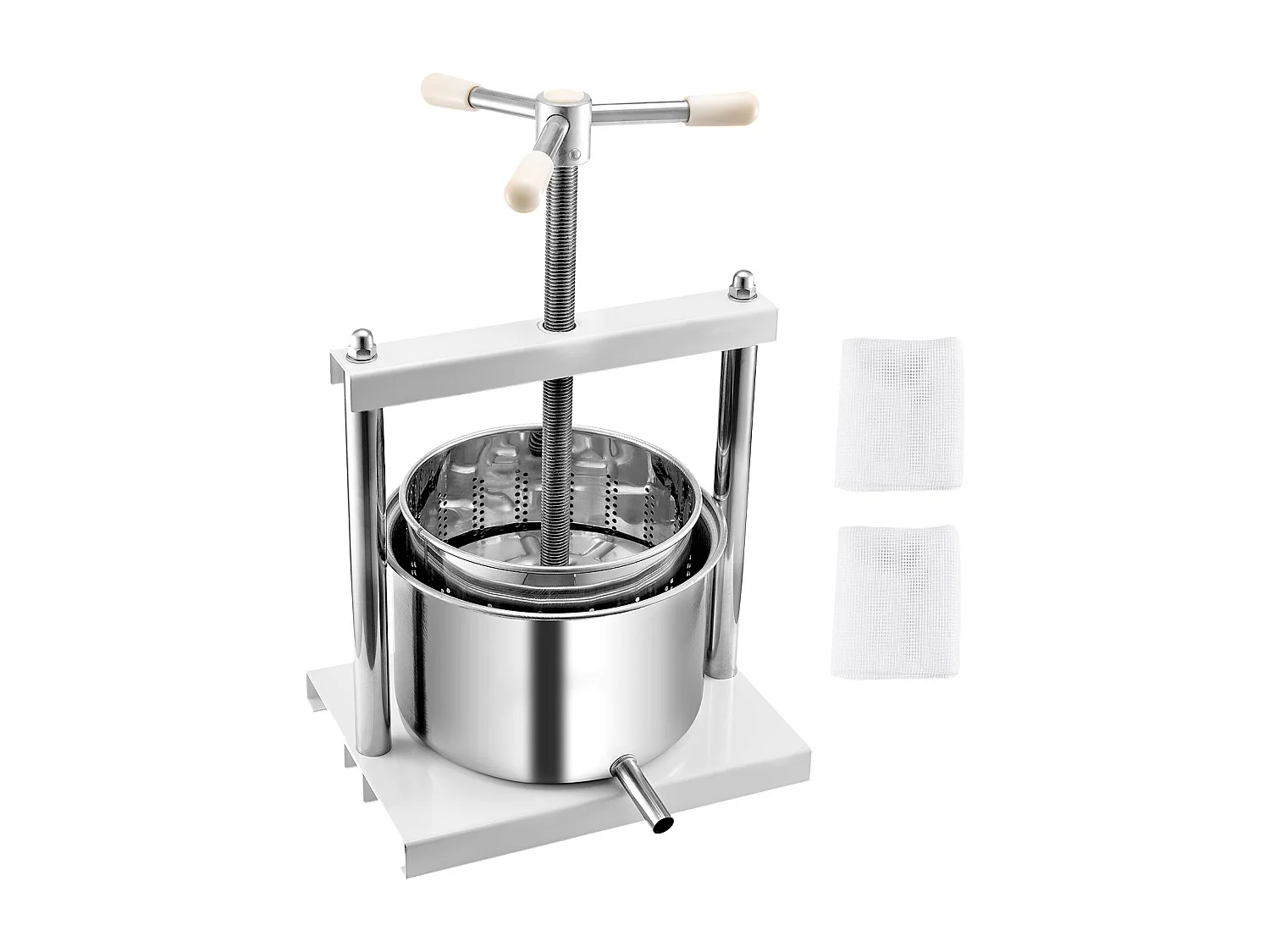 Manual Press for Home Winemaking SucceBuy , 5 L, Stainless Steel, Sapcentrifuge voor Cider, Appels, Druiven, Honing