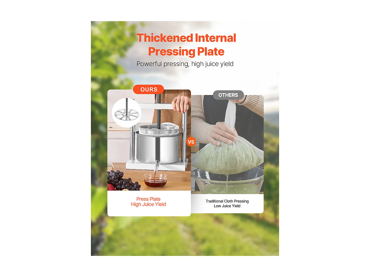 Manual Press for Home Winemaking SucceBuy , 5 L, Stainless Steel, Sapcentrifuge voor Cider, Appels, Druiven, Honing