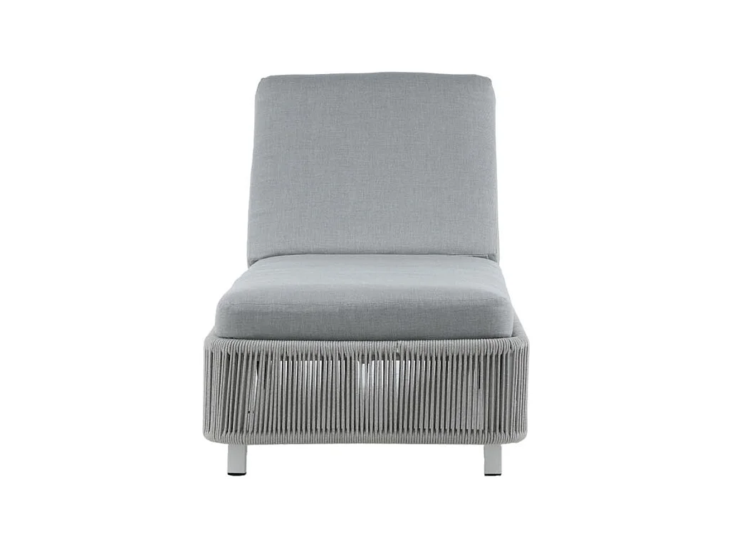 Transat à Roulettes "Virya" 205cm Blanc & Gris