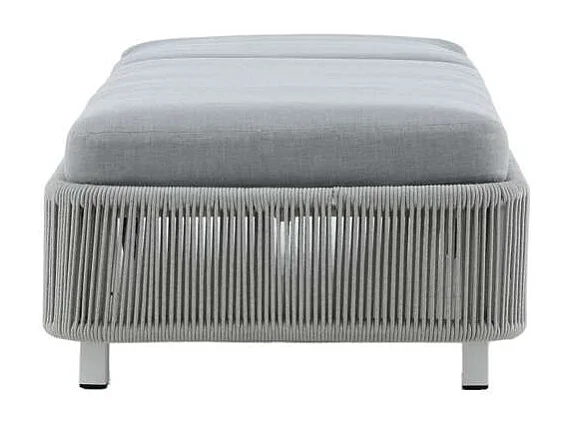 Transat à Roulettes "Virya" 205cm Blanc & Gris