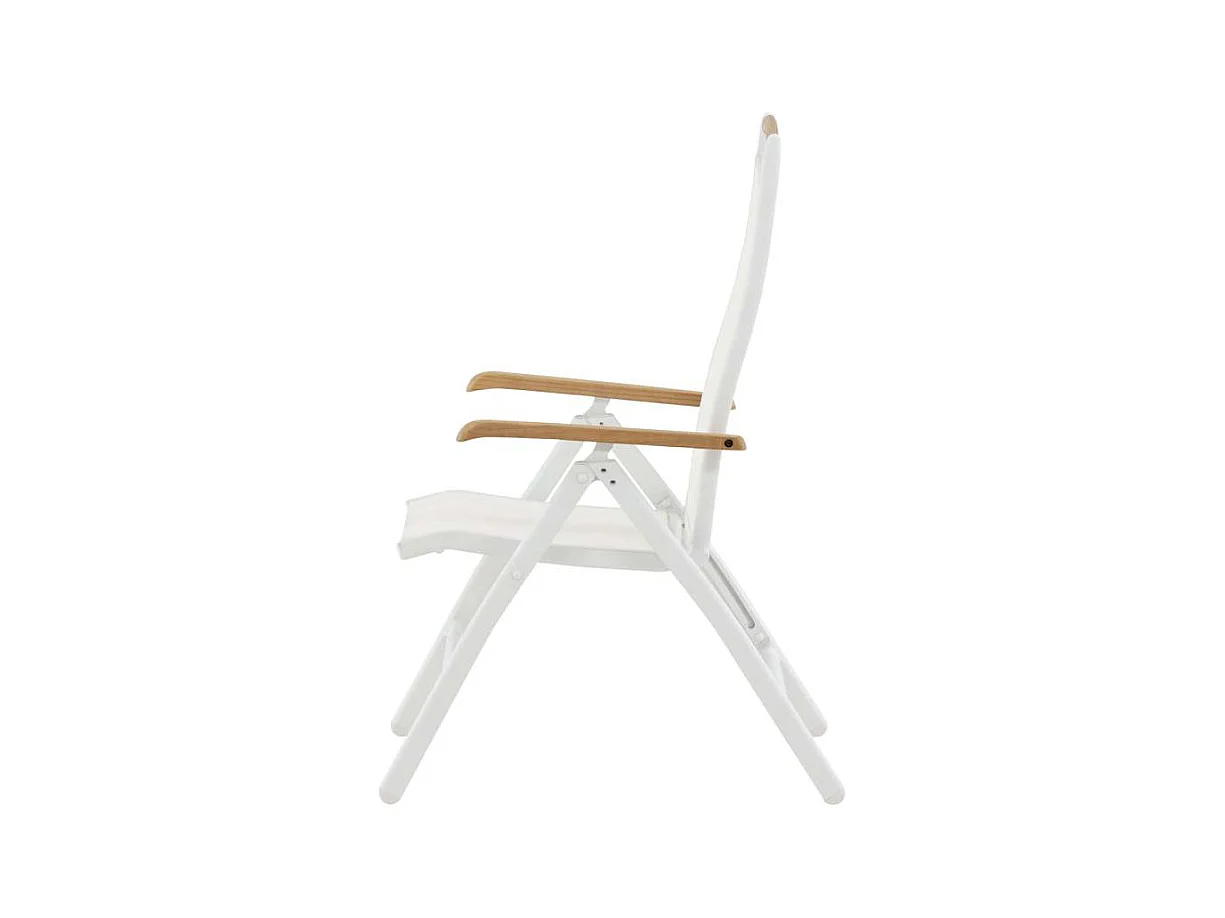 Panama Gartenstuhl 5 Pos. einstellbar weiß, natur.