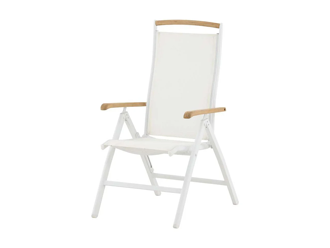 Panama Chaise de jardin réglable, 5 positions, blanc, teinte naturelle.