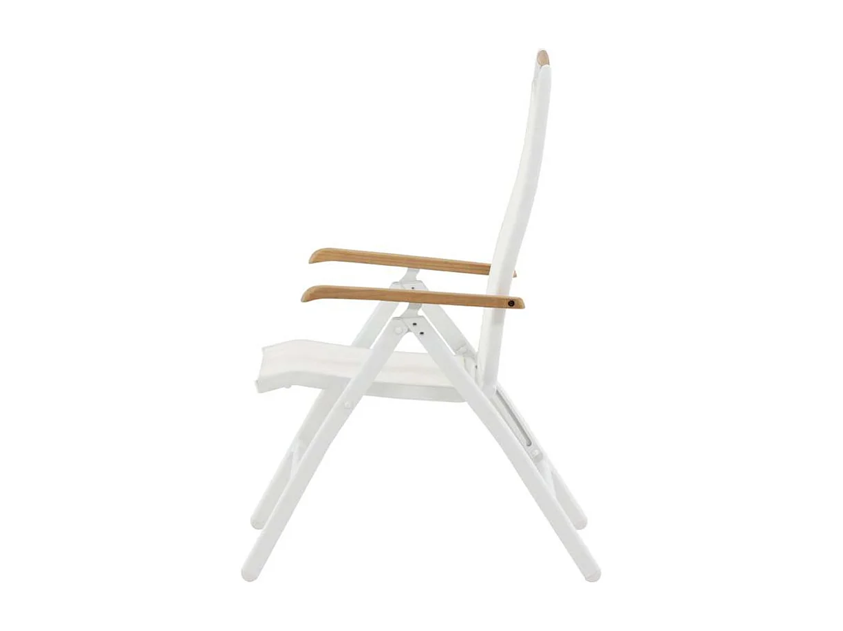 Panama Chaise de jardin réglable, 5 positions, blanc, teinte naturelle.