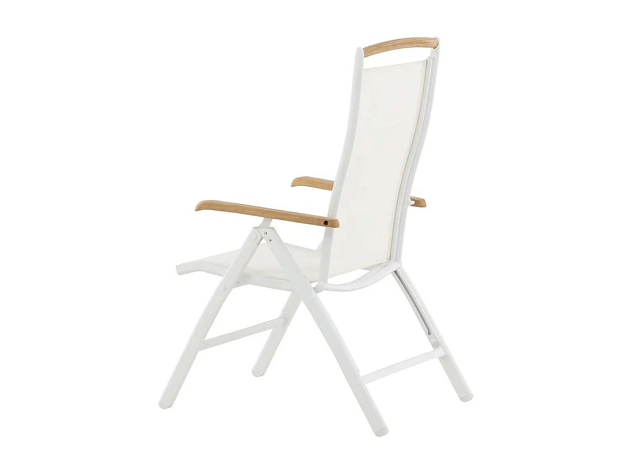 Panama Chaise de jardin réglable, 5 positions, blanc, teinte naturelle.
