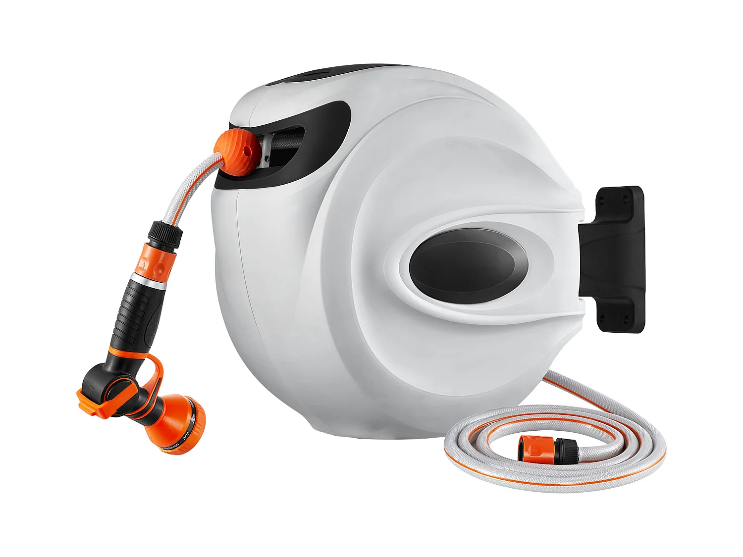 Enrouleur de Tuyau d'Arrosage Rétractable SucceBuy, 1,2 cm x 30 m, Fixé au Mur, Avec Buse 9 - Pattern, Verrouillage de Toute Longueur