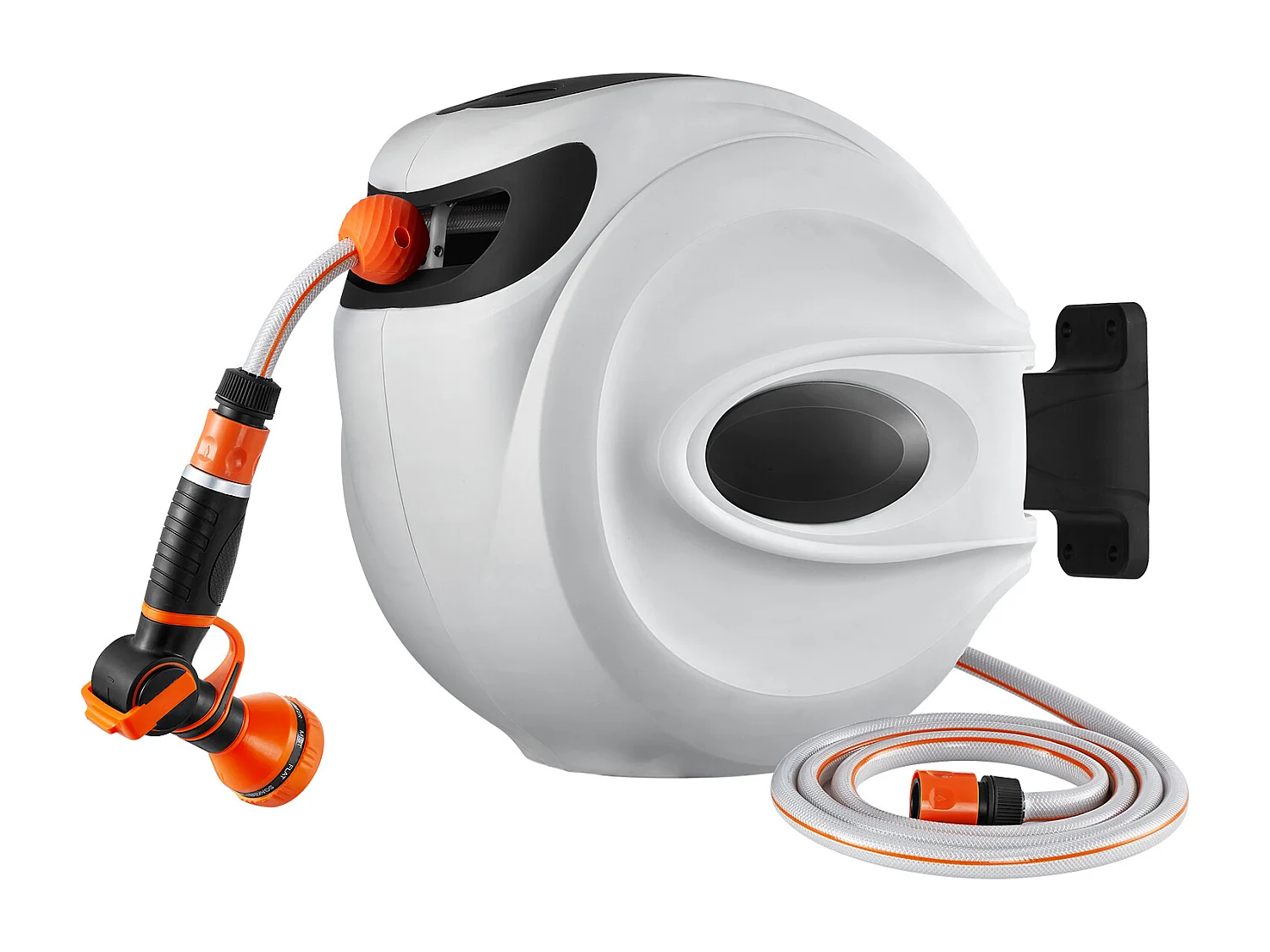 Enrouleur de Tuyau d'Arrosage Rétractable SucceBuy, 1,2 cm x 30 m, Fixé au Mur, Avec Buse 9 - Pattern, Verrouillage de Toute Longueur