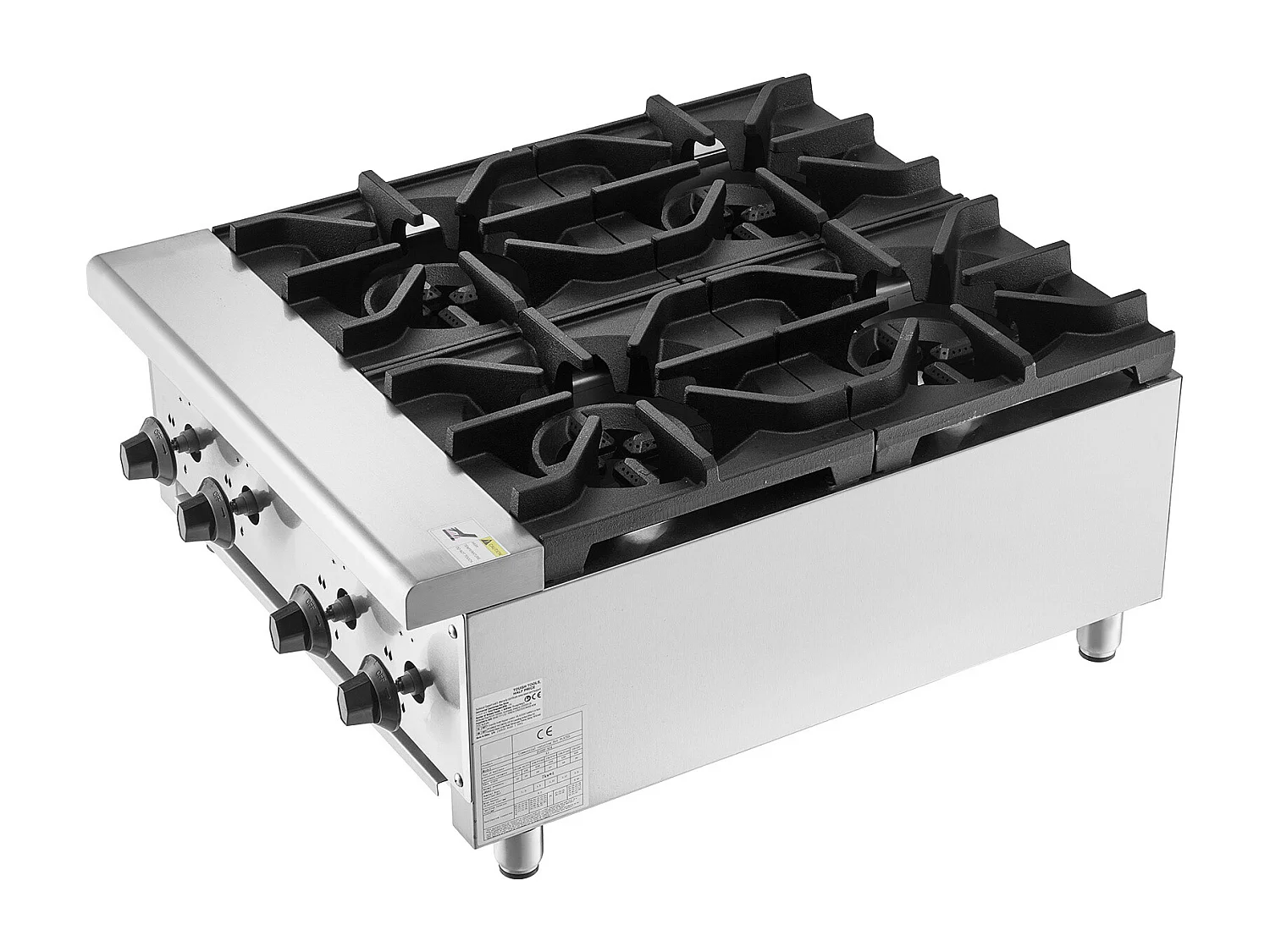 Cuisinière à Gaz Commerciale SucceBuy, Plaque Chauffante de Comptoir à 4 Brûleurs, Cuisinière de Comptoir au Propane et au Gaz Naturel, 28 kW