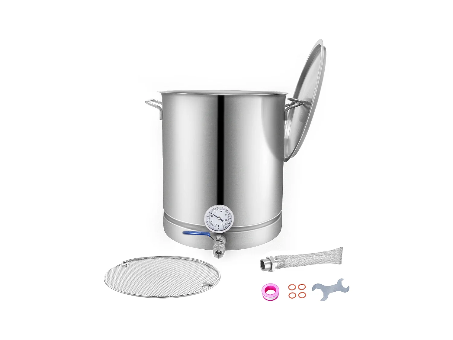 Brouwketel SucceBuy van RVS 60.6L, Drievoudige Bodem, Bierbrouwpot, Huisbrouwbenodigdheden