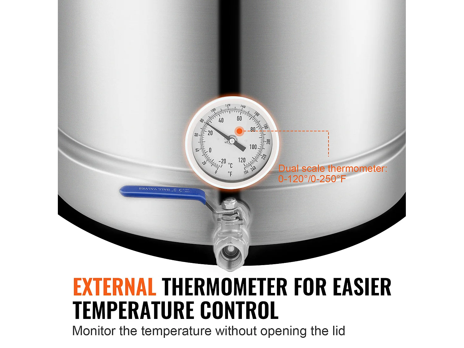 Caldera de Elaboración de Cerveza SucceBuy de Acero Inoxidable 60.6L, Fondo Triple, Olla de Elaboración de Cerveza, Suministros de Elaboración de Cerveza Casera