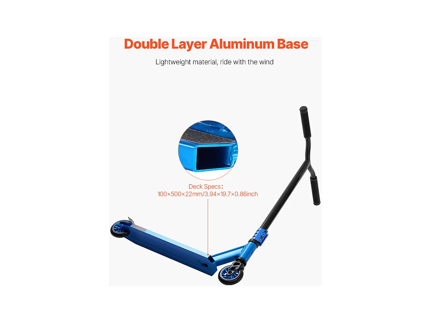 Trottinette Acrobatique SucceBuy, Trottinettes de Rue pour Enfants et Adultes, Planche Légère à Double Couche