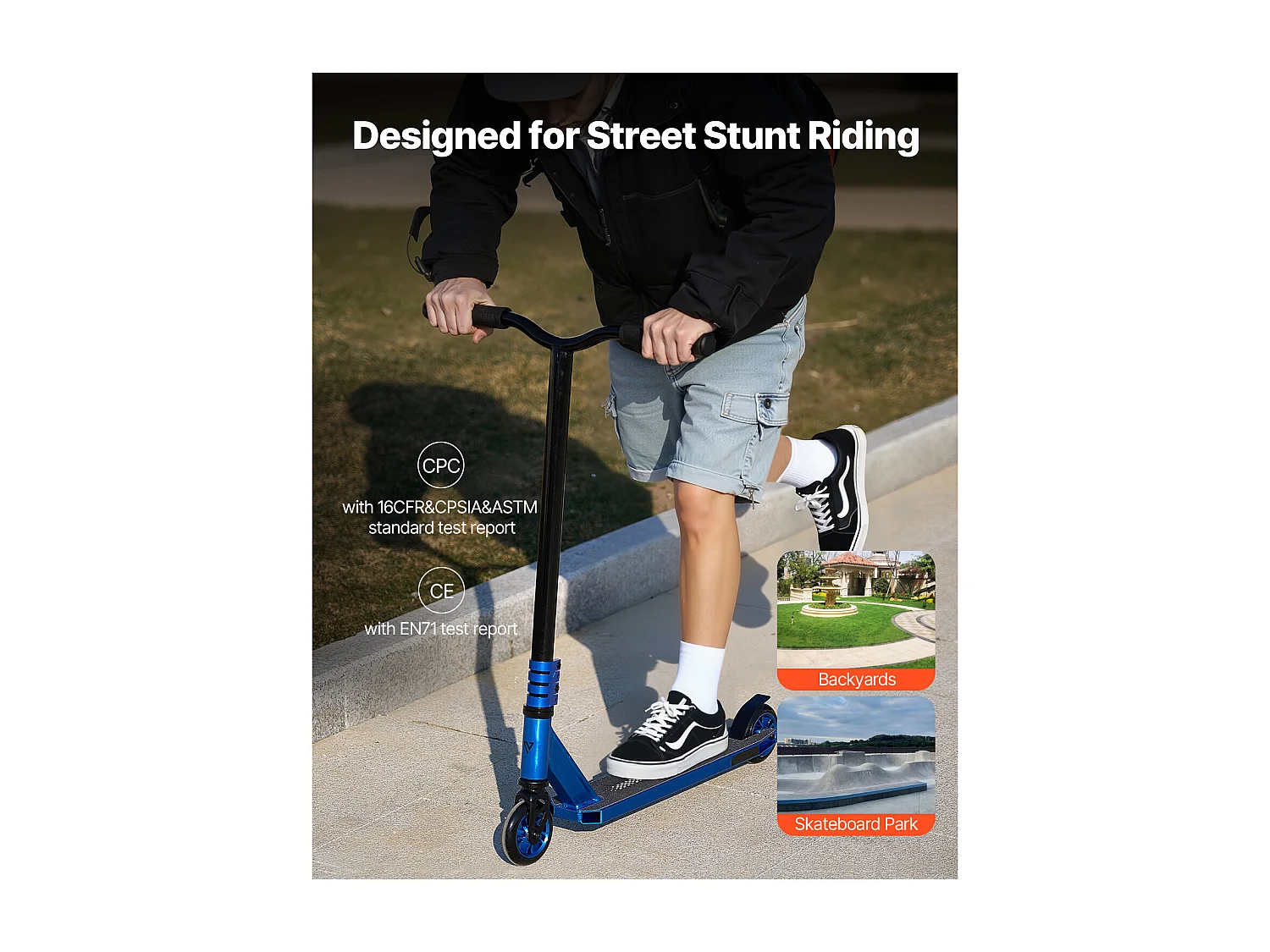 Trottinette Acrobatique SucceBuy, Trottinettes de Rue pour Enfants et Adultes, Planche Légère à Double Couche