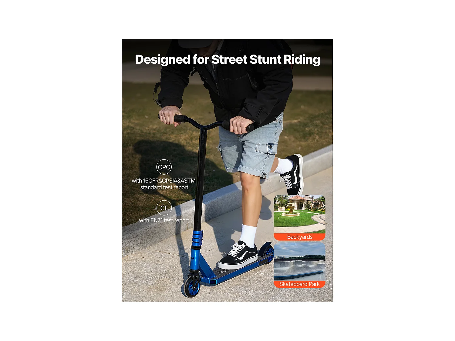 Trottinette Acrobatique SucceBuy, Trottinettes de Rue pour Enfants et Adultes, Planche Légère à Double Couche
