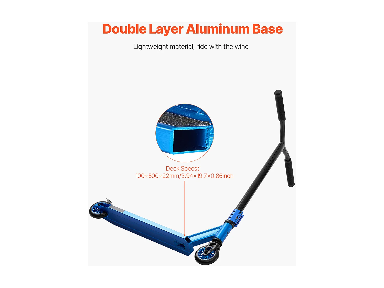 Akrobatisches Roller SucceBuy, Straßenscooter für Kinder und Erwachsene, Leichte Doppelschicht-Plattform