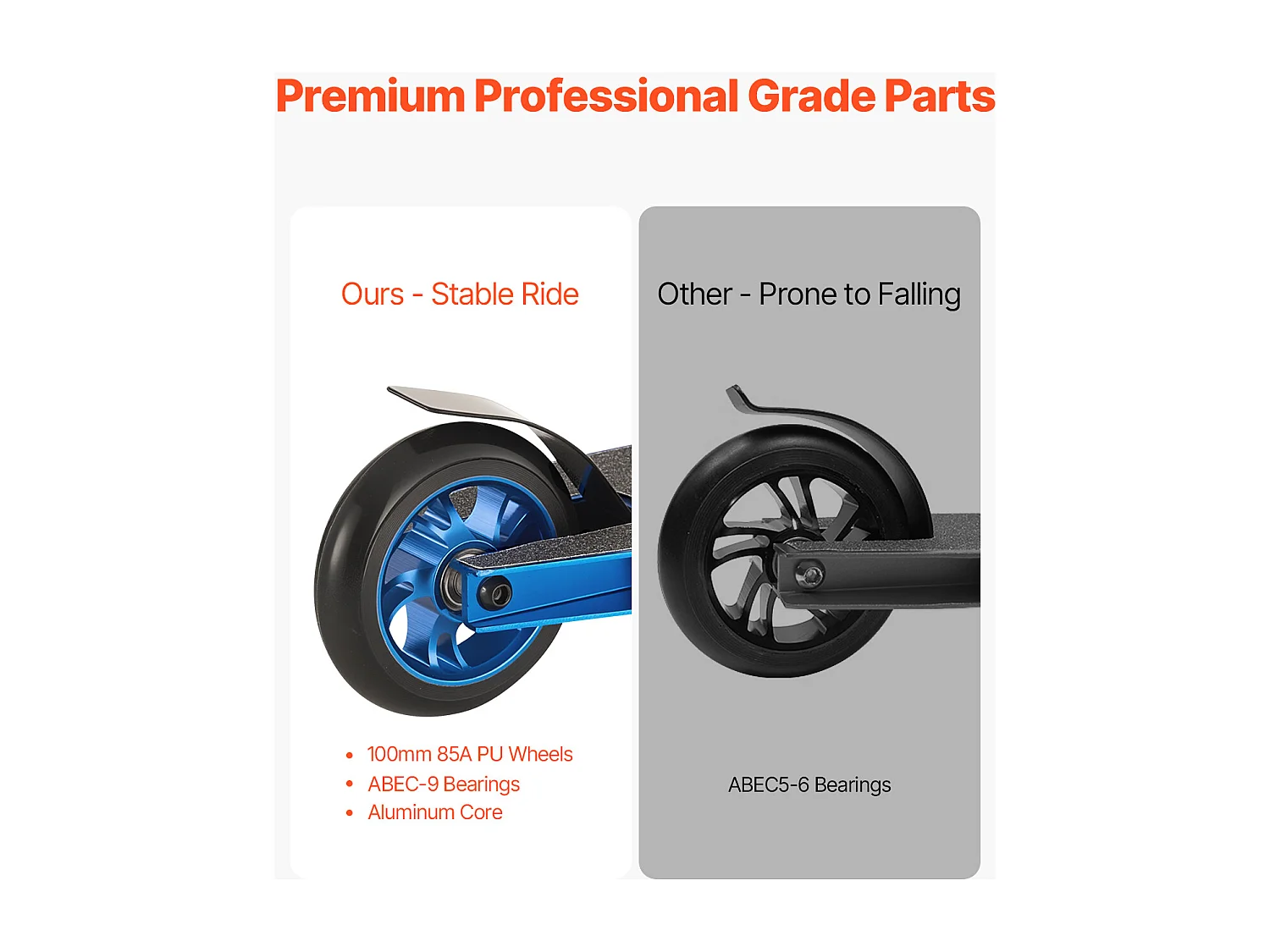 Akrobatisches Roller SucceBuy, Straßenscooter für Kinder und Erwachsene, Leichte Doppelschicht-Plattform