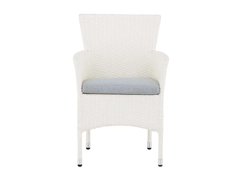 Malina Gartenstuhl mit Gartenkissen weiß.